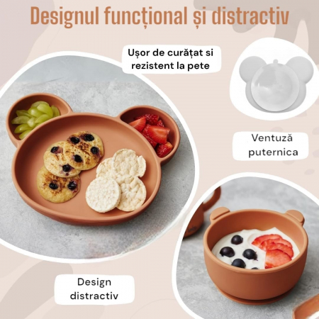 Set hranire bebelusi si copii, portocaliu pal [2]