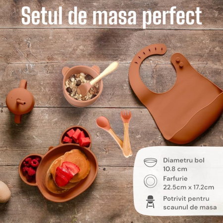 Set hranire bebelusi si copii, portocaliu pal [1]