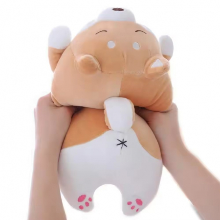 Jucarie de plus, Shiba Inu, Portocaliu/Alb, 35 cm [4]