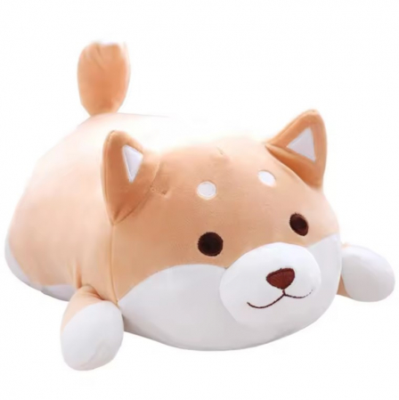 Jucarii de plus - Jucarie de plus, Shiba Inu, Portocaliu/Alb, 35 cm