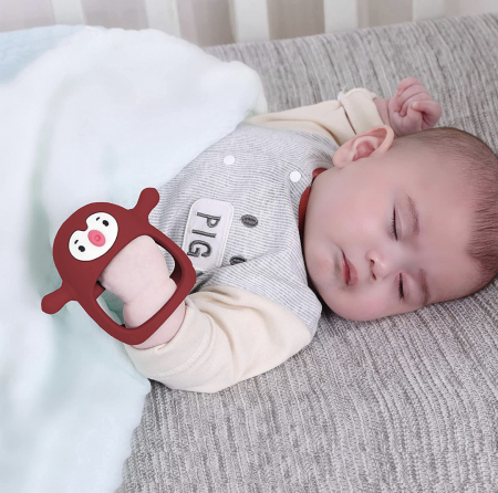 Suzeta pinguin, silicon alimentar, fara BPA, 0-12 luni, Rosu [7]