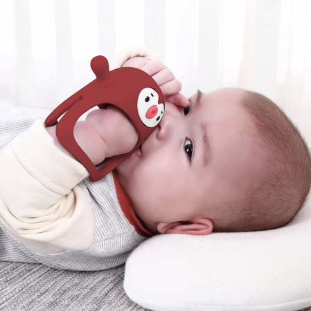 Suzeta pinguin, silicon alimentar, fara BPA, 0-12 luni, Rosu [6]