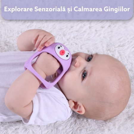 Suzeta pinguin, silicon alimentar, fara BPA, 0-12 luni, Mov [3]