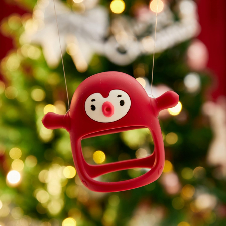 Suzeta pinguin, silicon alimentar, fara BPA, 0-12 luni, Rosu [1]