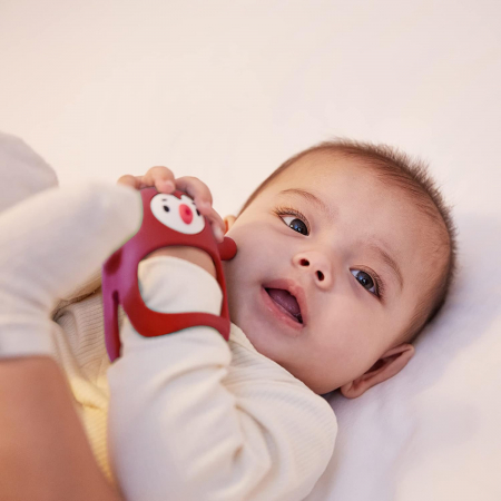 Suzeta pinguin, silicon alimentar, fara BPA, 0-12 luni, Rosu [8]