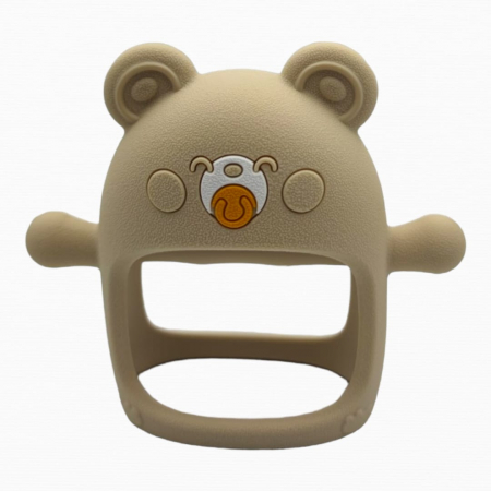 Suzeta ursulet, silicon alimentar, fara BPA, 0-12 luni, Bej [4]