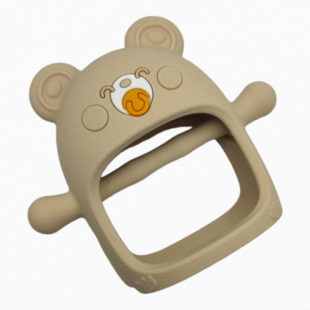 Suzeta ursulet, silicon alimentar, fara BPA, 0-12 luni, Bej [2]