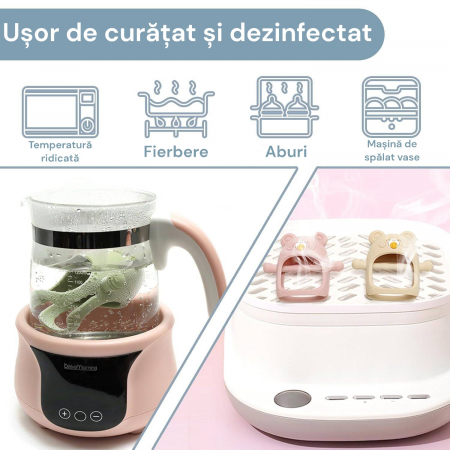 Suzeta ursulet, silicon alimentar, fara BPA, 0-12 luni, Albastru [3]