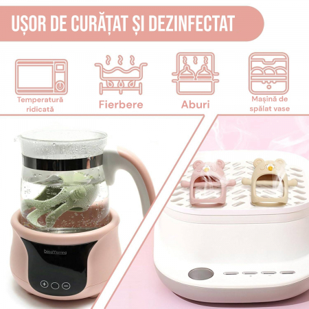 Suzeta ursulet, silicon alimentar, fara BPA, 0-12 luni, Roz [3]