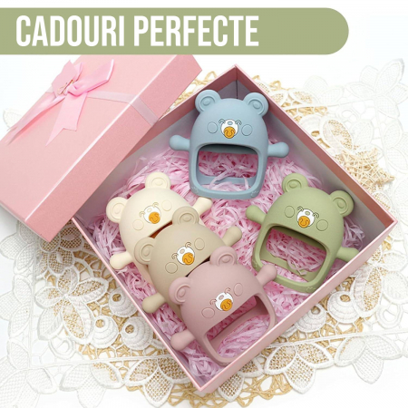 Suzeta ursulet, silicon alimentar, fara BPA, 0-12 luni, Verde [5]