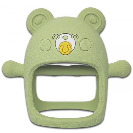 Accesorii Bebelusi - Suzeta ursulet, silicon alimentar, fara BPA, 0-12 luni, Verde