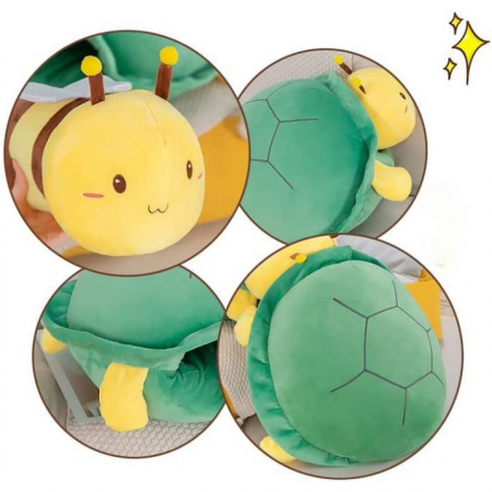 Jucarie de plus, Testoasa Bee 2 in 1, Verde/Galben, 40 cm [4]