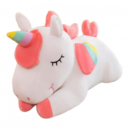 Jucarii de plus - Jucarie de plus, Unicornul Lenes, Alb, 35 cm