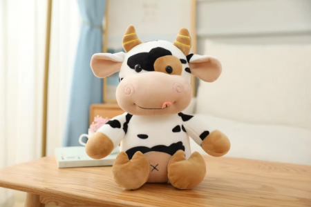 Jucarie de plus, Vacuta Cowie, Alb/Maro, 40 cm [7]