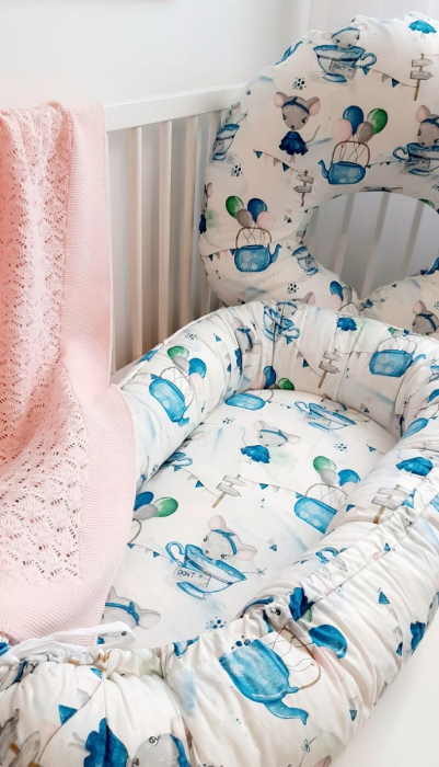 Baby nest din bumbac, Appekids - Mouse [4]