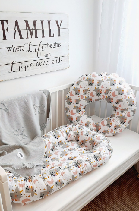 Baby nest din bumbac, Appekids - Pink [2]