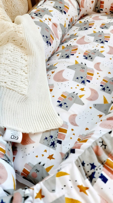 Baby nest din bumbac, Appekids - Pink [4]