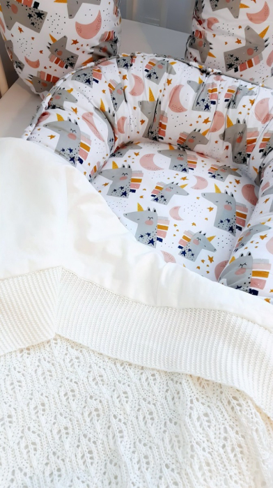 Baby nest din bumbac, Appekids - Pink [3]