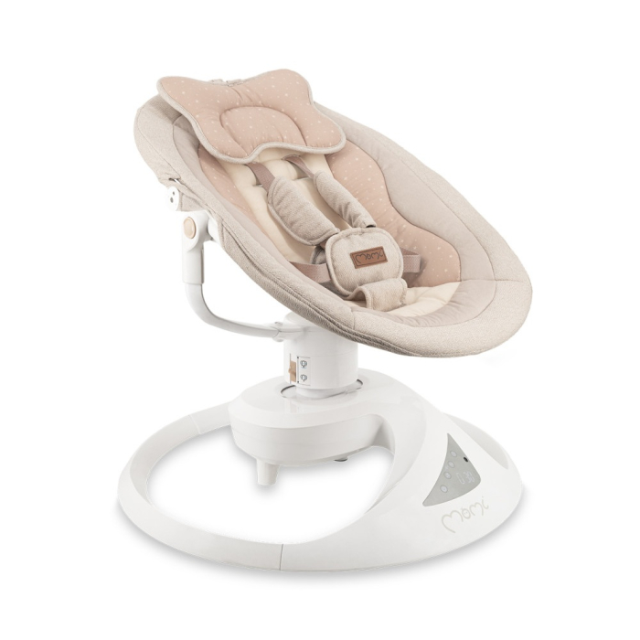 Balansoar electric pentru bebelusi cu sezut rotativ 360 grade , Momi Pearl - Beige [3]