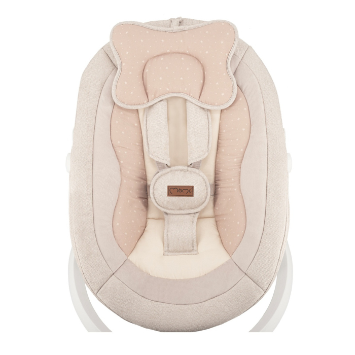 Balansoar electric pentru bebelusi cu sezut rotativ 360 grade , Momi Pearl - Beige [6]