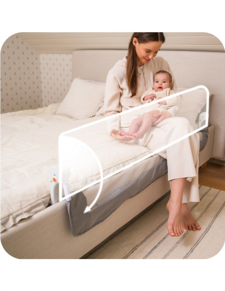 Bariera de siguranta rabatabila pentru pat, Momi Lexi XL Plus - Grey [5]