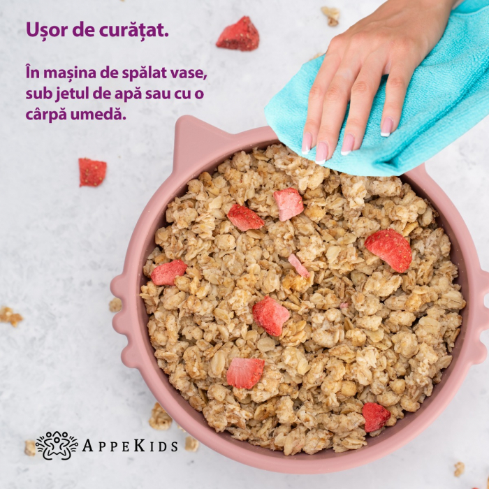 Bol din silicon, AppeKids, Kitty I - Old Rose [3]