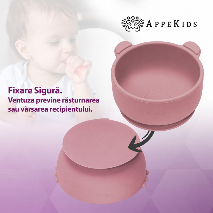 Bol din silicon cu ventuză AppeKids The Little Bear, 6 luni+ [6]