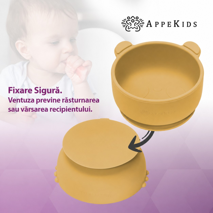 Bol din silicon cu ventuză AppeKids The Little Bear, 6 luni+ [6]
