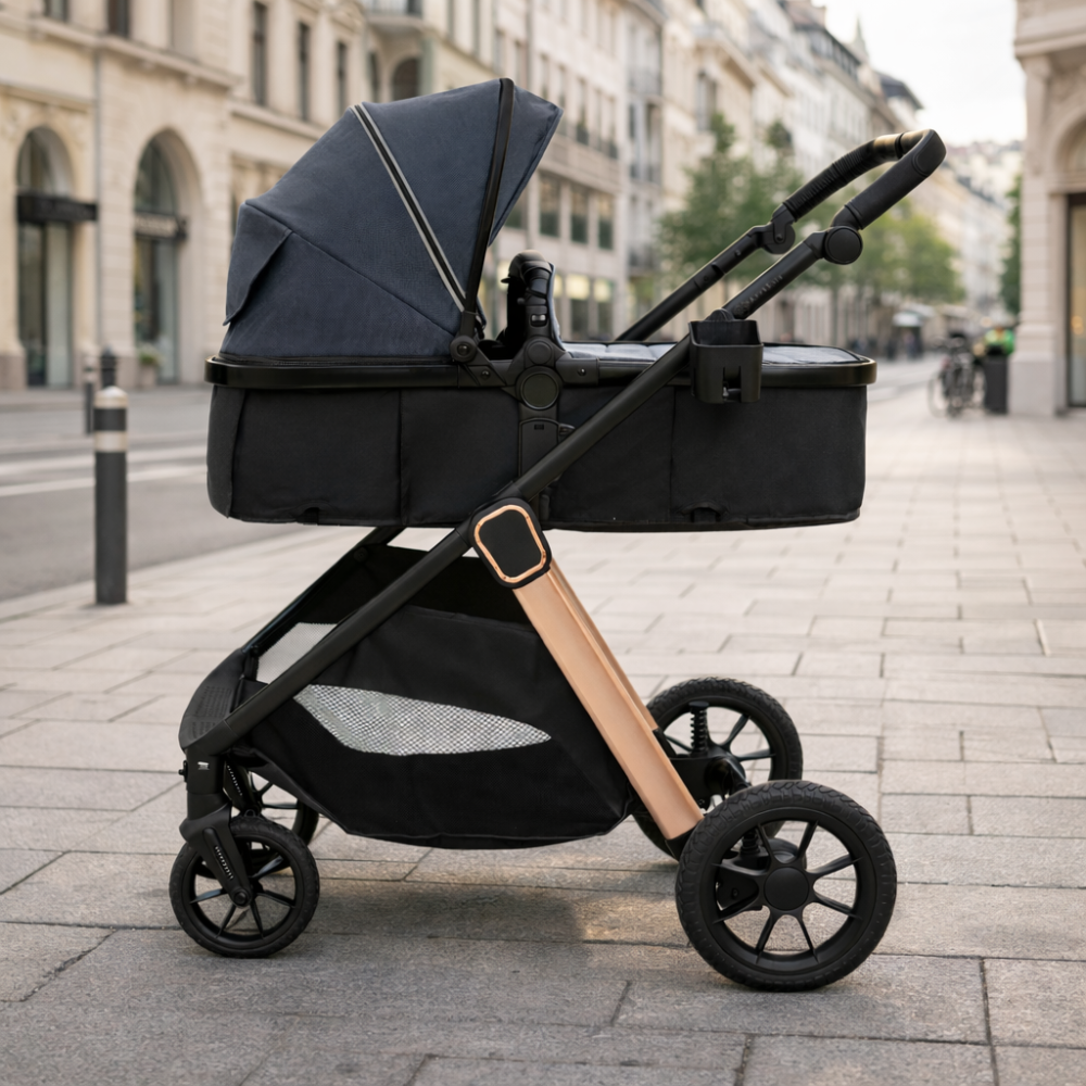 Carucior transformabil 2in1, Appekids Elite - Navy Grey [7]