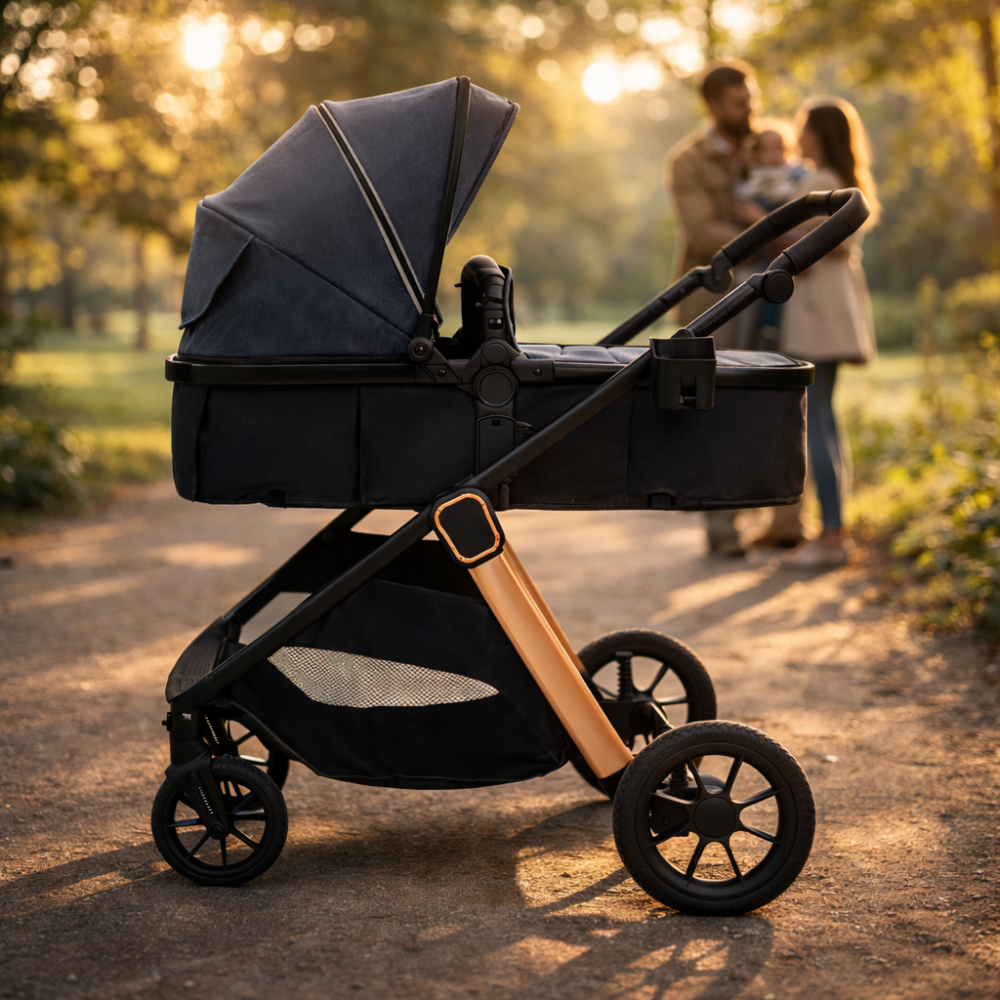 Carucior transformabil 2in1, Appekids Elite - Navy Grey [8]