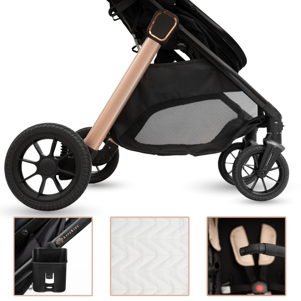 Carucior transformabil 2in1, Appekids Elite - Navy Grey [4]