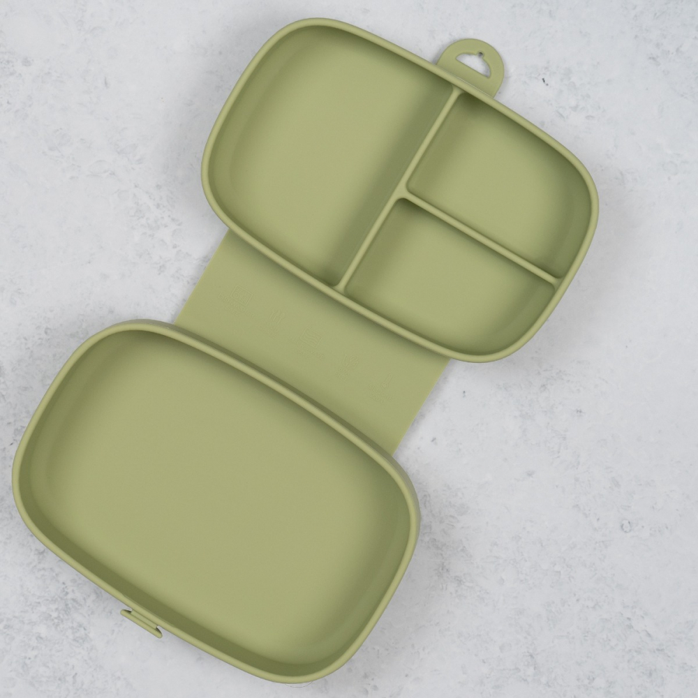 Caserola compartimentata din silicon cu ventuza, AppeKids Magic Box - Raw Green [1]