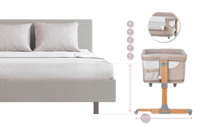Co-sleeper MoMi, Smart Bed 4 in 1 - Beige [5]