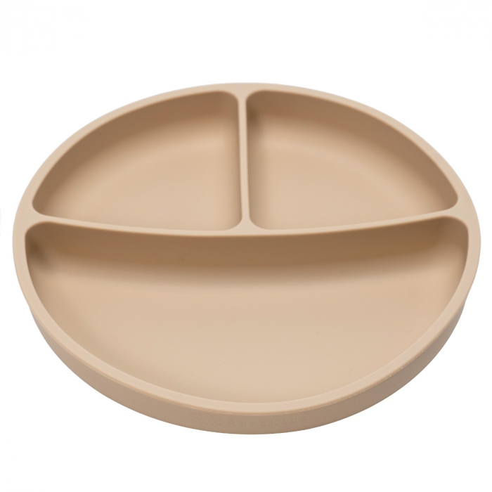Farfurie compartimentata din silicon cu ventuza, AppeKids - Bubble Beige [5]