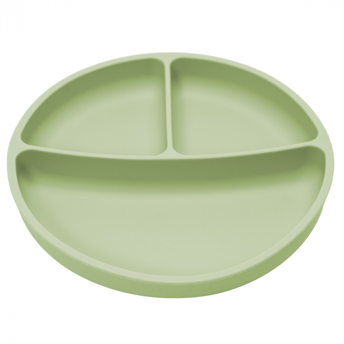 Farfurie compartimentata din silicon cu ventuza, AppeKids - Raw Green [5]