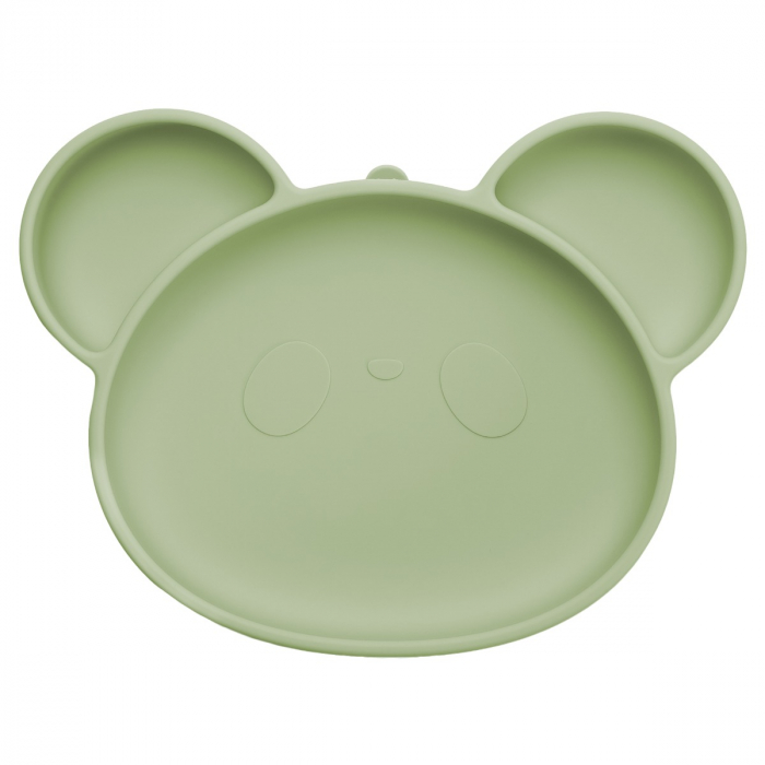 Farfurie din silicon cu ventuza, AppeKids, Panda - Raw Green [5]