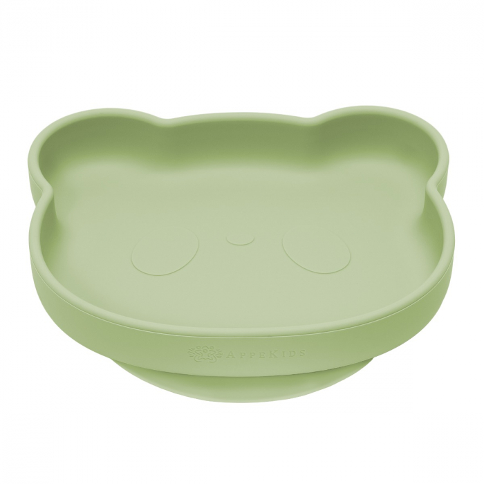 Farfurie din silicon cu ventuza, AppeKids, The Little Bear - Raw Green [5]