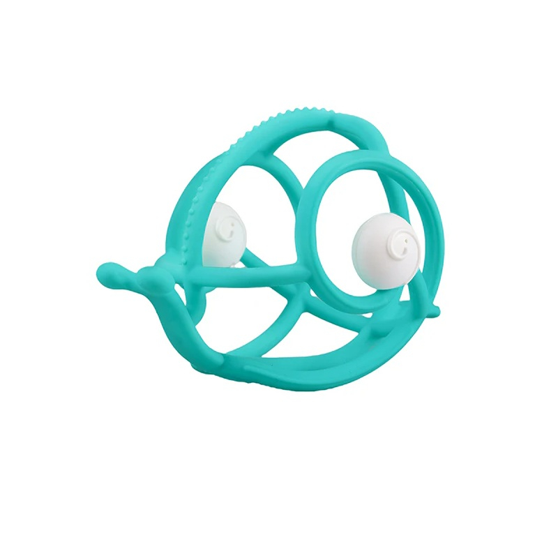 Inel Gingival din silicon Mombella 3 luni+, Melc - Teal [5]