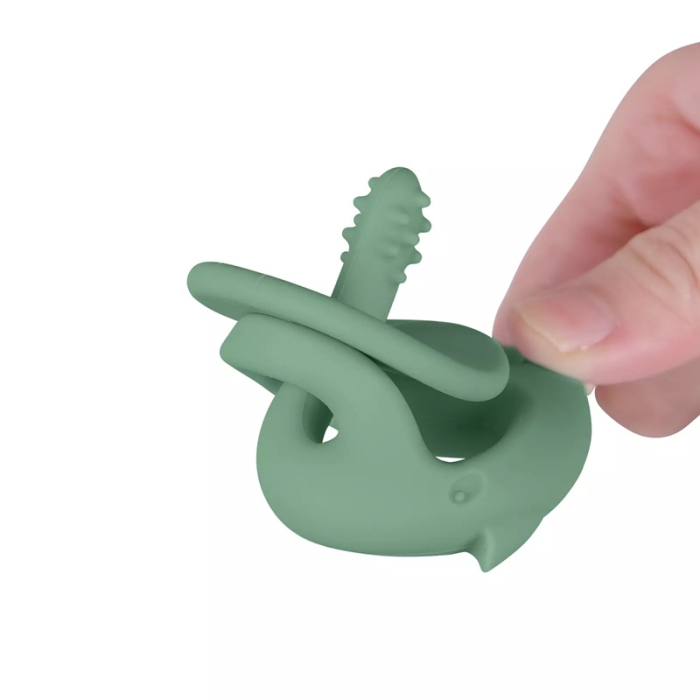 Inel gingival din silicon, Mombella - Elefant Verde [5]