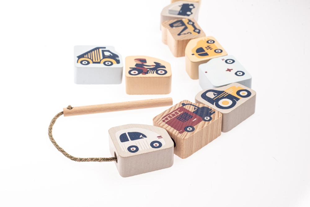 Joc de Indemanare din lemn, Cubika, Masinute Zburatoare - Pastel [2]