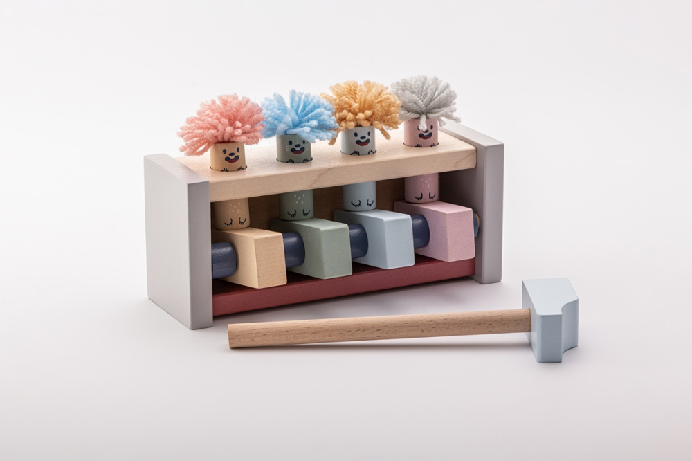 Jucarie din lemn, Cubika - Claunii saritori - Pastel [2]