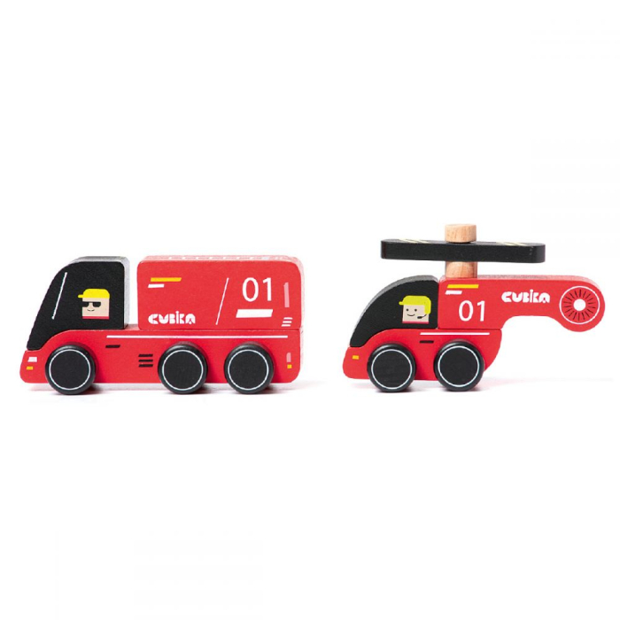 Jucarie din lemn, Cubika, Fire Fighters [3]