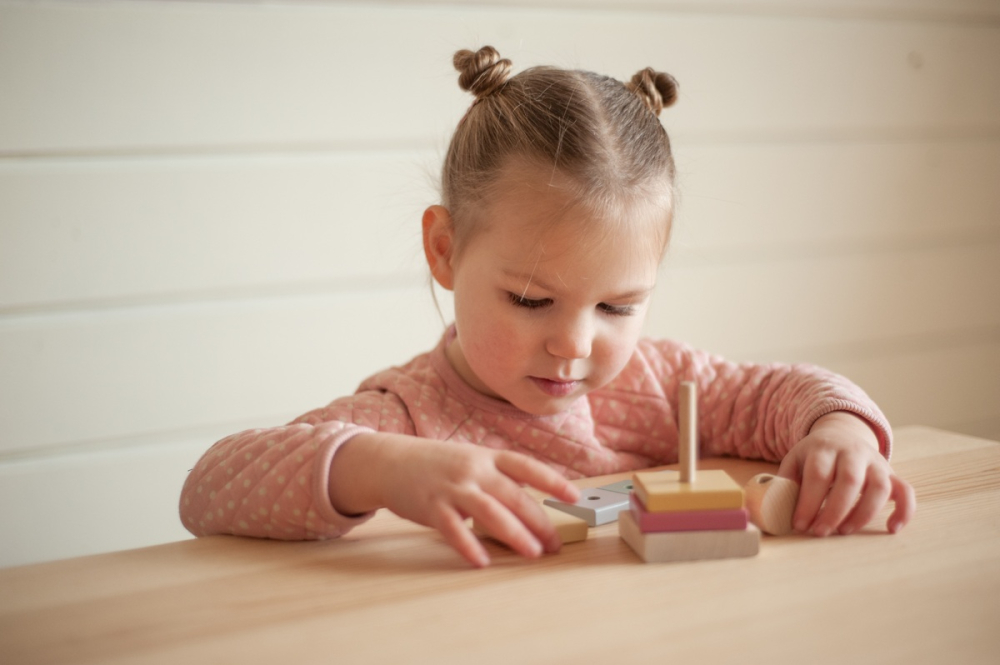 Jucarie din lemn, Cubika, Piramida 4 - Pastel [3]