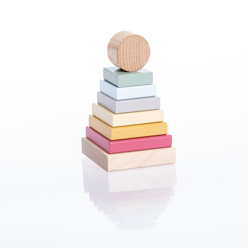 Jucarie din lemn, Cubika, Piramida 4 - Pastel [5]