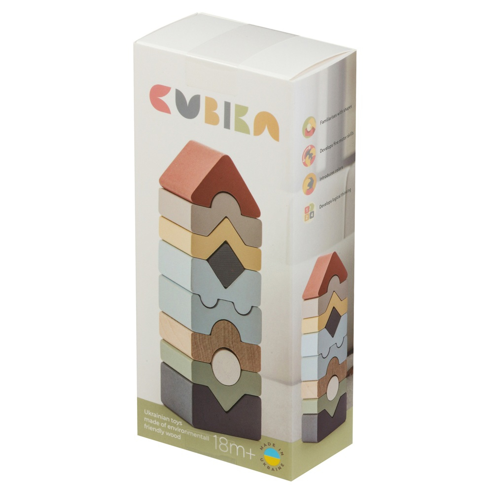 Jucarie din lemn Cubika, Set Constructii Turn - 10 piese [1]