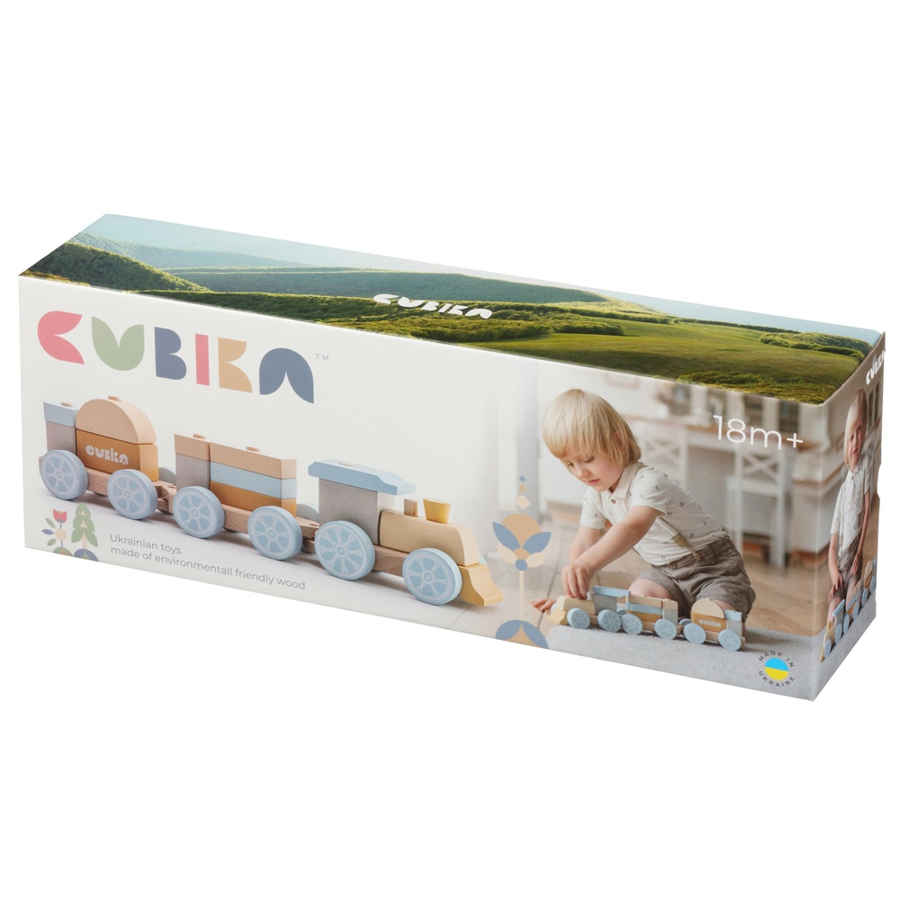 Jucarie din lemn, Cubika, Trenuletul Express - Pastel [1]