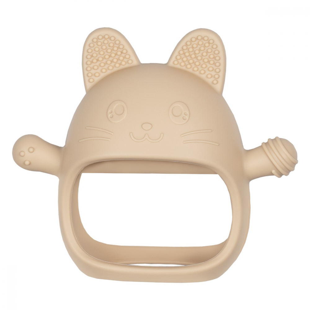 Jucarie pentru dentitie din silicon, Appekids, Manusa Kitty - Bubble Beige [1]