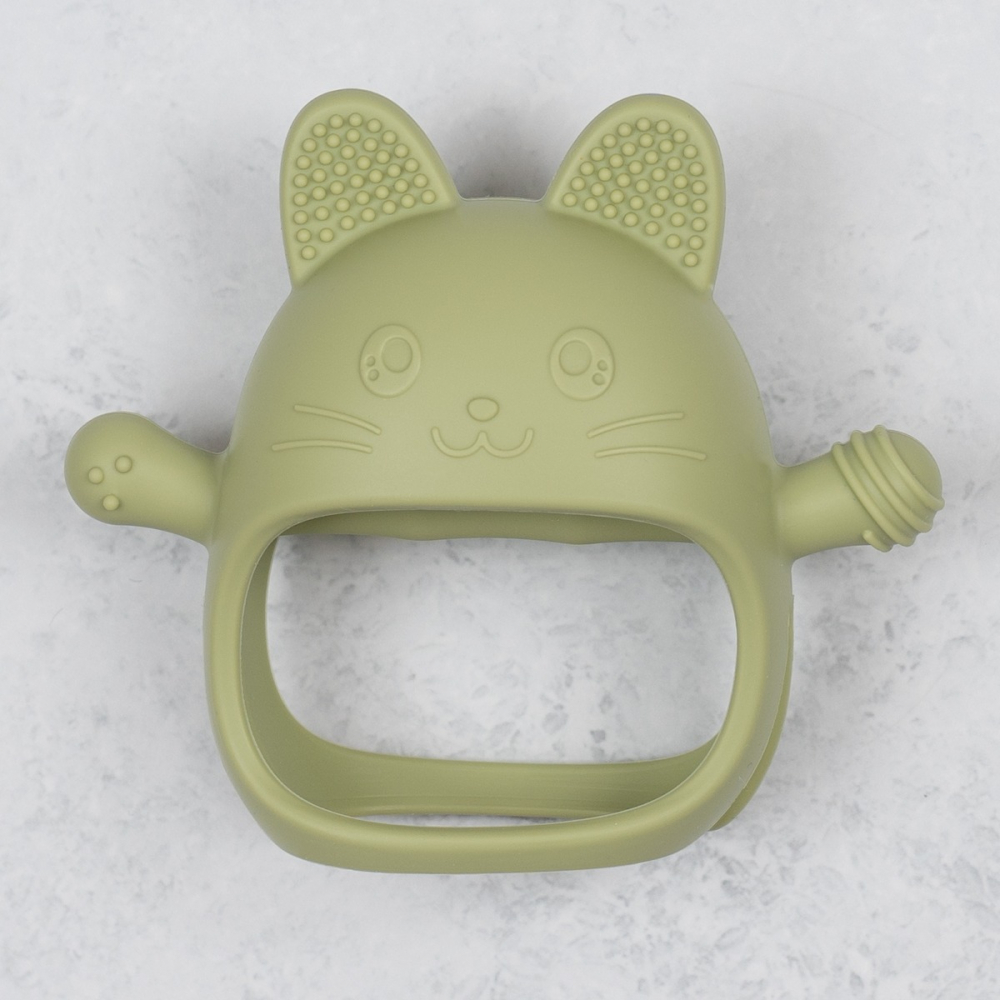 Jucarie pentru dentitie din silicon, Appekids, Manusa Kitty - Raw Green [5]