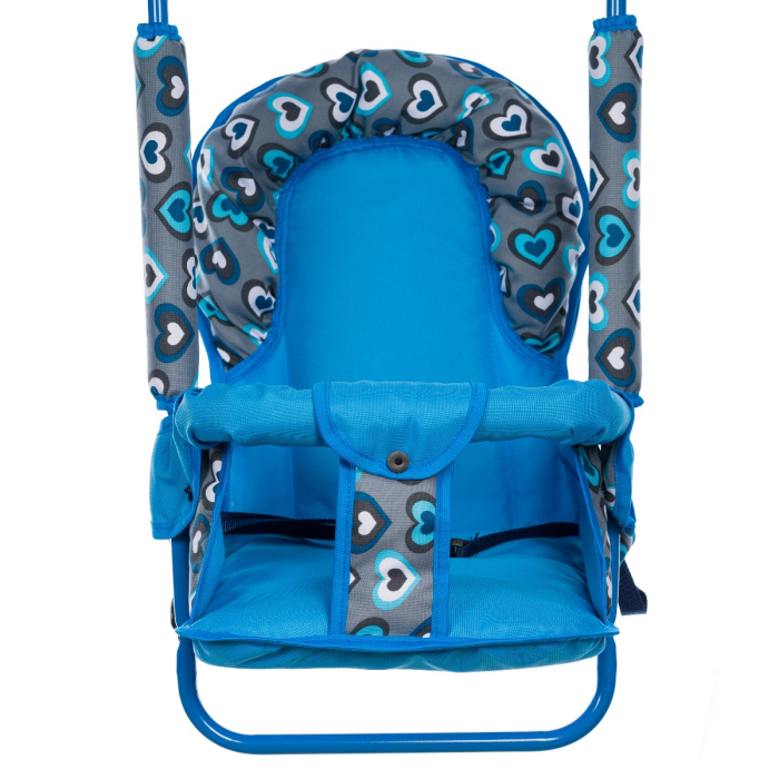 Leagan pentru copii, AppeKids, cu spatar reglabil, Blue Hearts [2]