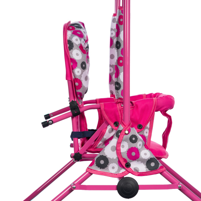 Leagan pentru copii, AppeKids, cu spatar reglabil, Pink Flowers [4]